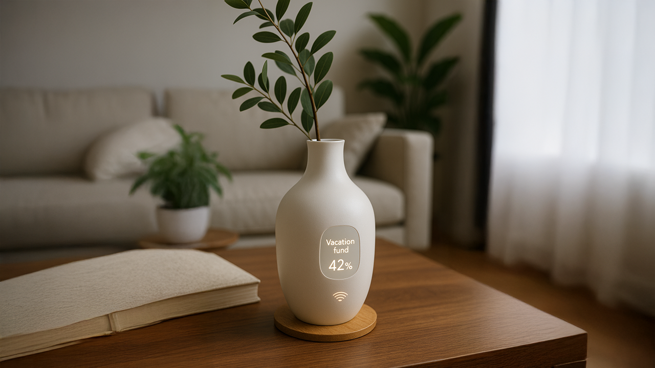 Goal Tracker Vase that visually represents savings progress